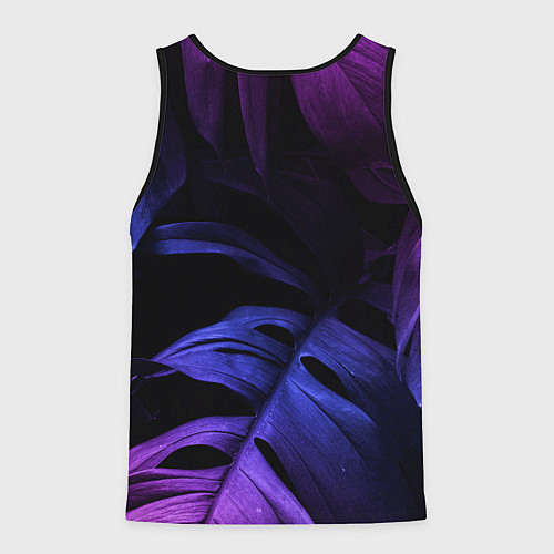 Мужская майка без рукавов Deep Purple neon monstera / 3D-Черный – фото 2