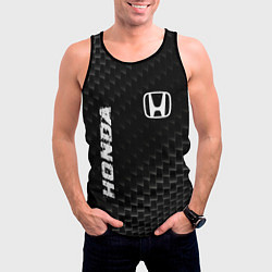 Майка-безрукавка мужская Honda карбоновый фон, цвет: 3D-черный — фото 2