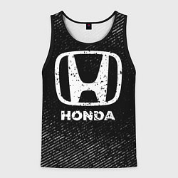 Майка-безрукавка мужская Honda с потертостями на темном фоне, цвет: 3D-черный