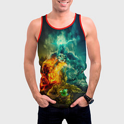Майка-безрукавка мужская 4 элемента - природные стихии, цвет: 3D-красный — фото 2