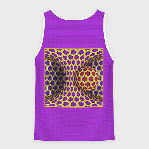 Мужская майка без рукавов Вращающийся шар - оптическая иллюзия / 3D-Белый – фото 2