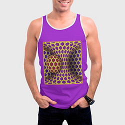 Майка-безрукавка мужская Вращающийся шар - оптическая иллюзия, цвет: 3D-белый — фото 2