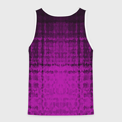 Мужская майка без рукавов Абстрактный мозаичный черно - пурпурный узор / 3D-Белый – фото 2