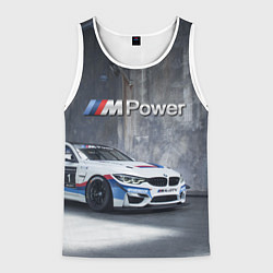 Майка-безрукавка мужская BMW M4 GT4 - racing team - motorsport, цвет: 3D-белый