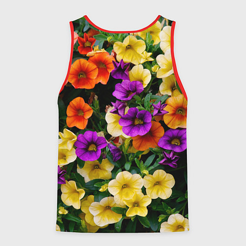 Мужская майка без рукавов Разноцветная петуния / 3D-Красный – фото 2