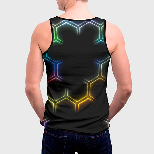 Мужская майка без рукавов Mercedes - neon pattern / 3D-Черный – фото 4