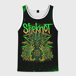 Майка-безрукавка мужская Slipknot green satan, цвет: 3D-белый