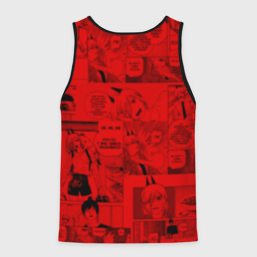 Мужская майка без рукавов Человек- бензопила : Кадры манги / 3D-Черный – фото 2