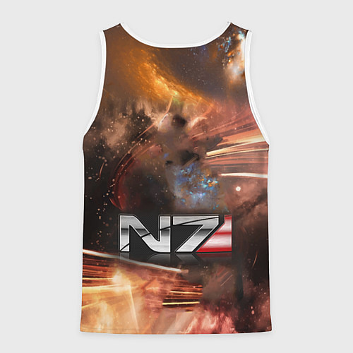 Мужская майка без рукавов Mass Effect N7 - Jane Shepard / 3D-Белый – фото 2