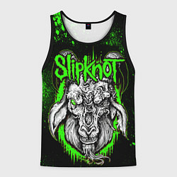 Майка-безрукавка мужская Slipknot зеленый козел, цвет: 3D-черный