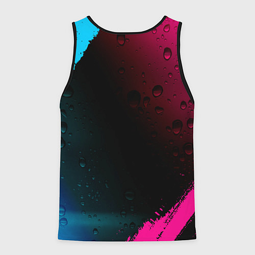 Мужская майка без рукавов Nissan - neon gradient / 3D-Черный – фото 2