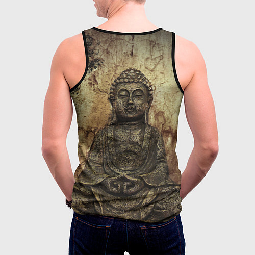 Мужская майка без рукавов Статуя Будды / 3D-Черный – фото 4