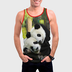 Майка-безрукавка мужская Влюблённые панды, цвет: 3D-красный — фото 2