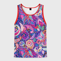 Майка-безрукавка мужская Multi-colored colorful patterns, цвет: 3D-красный