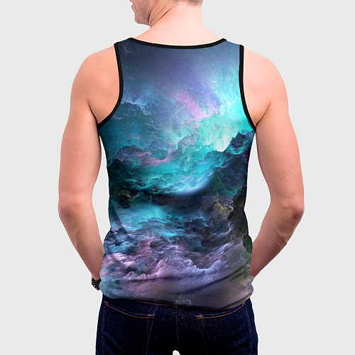 Мужская майка без рукавов Спящий космос / 3D-Черный – фото 4