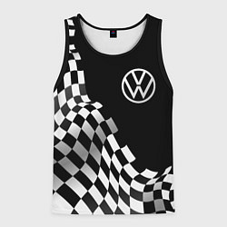 Майка-безрукавка мужская Volkswagen racing flag, цвет: 3D-черный