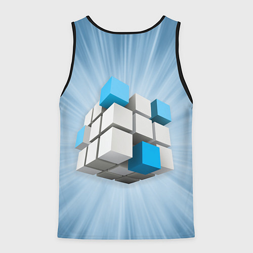 Мужская майка без рукавов Трёхцветный кубик Рубика / 3D-Черный – фото 2