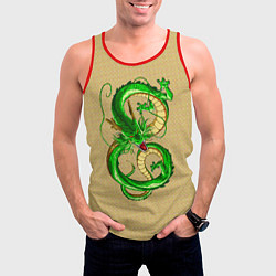 Майка-безрукавка мужская Зелёный дракон в форме цифры 8, цвет: 3D-красный — фото 2