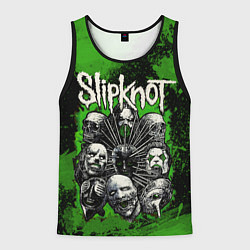 Майка-безрукавка мужская Slipknot green abstract, цвет: 3D-черный