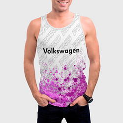 Майка-безрукавка мужская Volkswagen pro racing: символ сверху, цвет: 3D-белый — фото 2