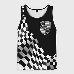 Майка-безрукавка мужская Porsche racing flag, цвет: 3D-черный