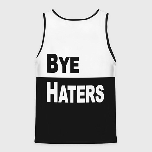 Мужская майка без рукавов Hi haters - Bye haters / 3D-Черный – фото 2