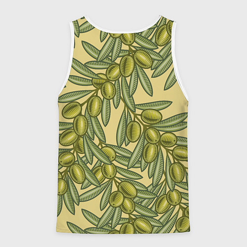 Мужская майка без рукавов Винтажные ветви оливок / 3D-Белый – фото 2