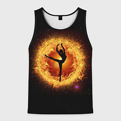 Майка-безрукавка мужская Танец балерины в огненном шаре, цвет: 3D-черный