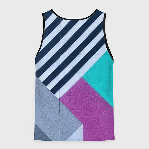 Мужская майка без рукавов Разнообразные абстрактные паттерны / 3D-Черный – фото 2