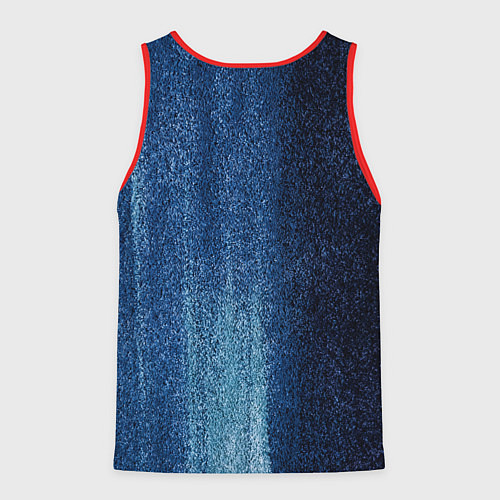 Мужская майка без рукавов Синие блёстки во тьме / 3D-Красный – фото 2
