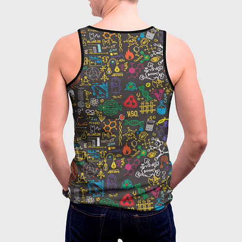 Мужская майка без рукавов Шпаргалка по химии / 3D-Черный – фото 4