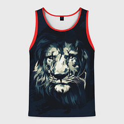 Майка-безрукавка мужская Голова царя-зверей льва, цвет: 3D-красный