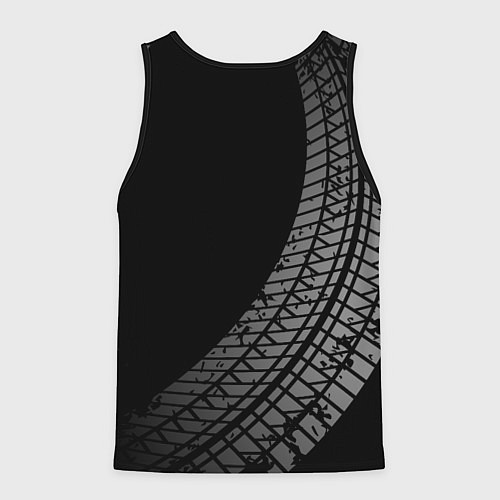Мужская майка без рукавов Volkswagen tire tracks / 3D-Черный – фото 2