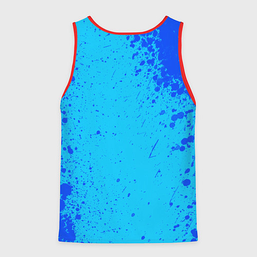 Мужская майка без рукавов Радужные друзья: Синий глитч / 3D-Красный – фото 2