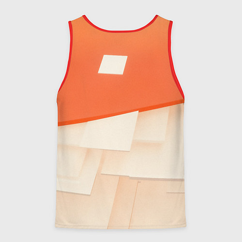 Мужская майка без рукавов Абстрактные геометрические оранжевые и светлые фиг / 3D-Красный – фото 2