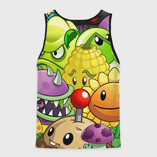 Мужская майка без рукавов Растения против зомби / 3D-Черный – фото 2