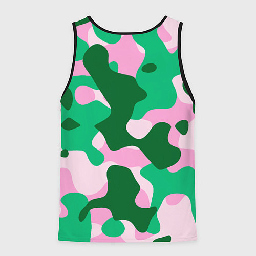 Мужская майка без рукавов Абстрактные зелёно-розовые пятна / 3D-Черный – фото 2