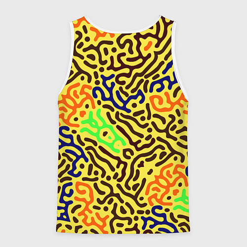 Мужская майка без рукавов Абстрактные кислотные полосы / 3D-Белый – фото 2