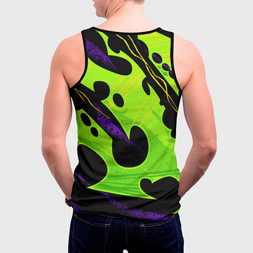 Мужская майка без рукавов Ребекка - органический зеленый / 3D-Черный – фото 4