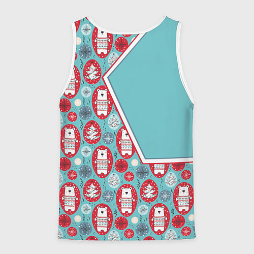 Мужская майка без рукавов Новогодние мишки / 3D-Белый – фото 2