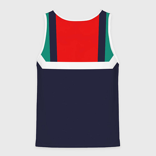 Мужская майка без рукавов FIRM синий с зелеными плечами / 3D-Белый – фото 2