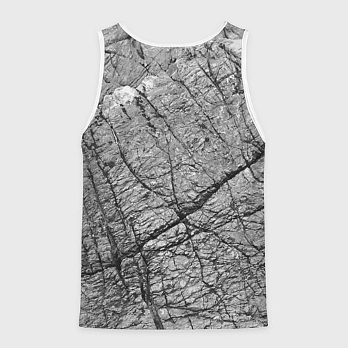 Мужская майка без рукавов Расколотый скейтборд - иллюзия черепа / 3D-Белый – фото 2