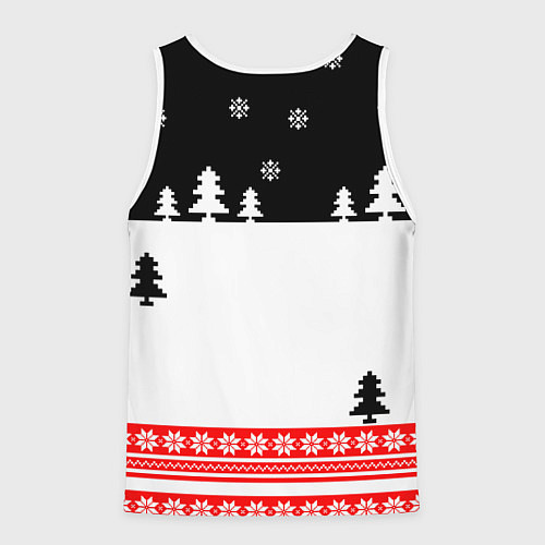 Мужская майка без рукавов Merry christmas - Санта Клаус / 3D-Белый – фото 2