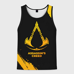 Майка-безрукавка мужская Assassins Creed - gold gradient, цвет: 3D-черный