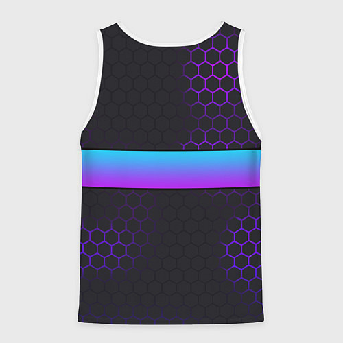 Мужская майка без рукавов Стёпа всегда прав - неоновые соты / 3D-Белый – фото 2