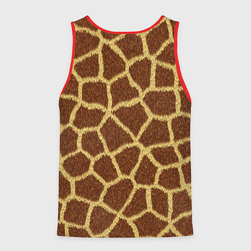 Мужская майка без рукавов Текстура жирафа / 3D-Красный – фото 2