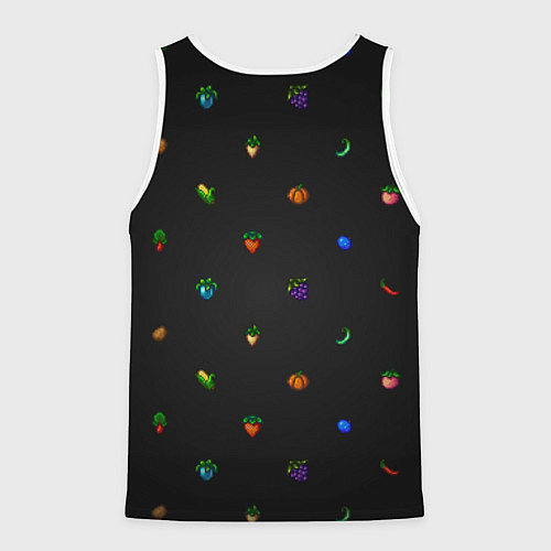 Мужская майка без рукавов Фруктовый паттерн из Stardew Valley / 3D-Белый – фото 2