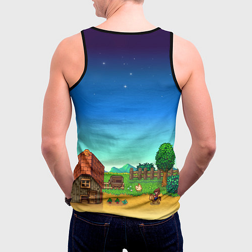 Мужская майка без рукавов Мой дом в Stardew Valley / 3D-Черный – фото 4