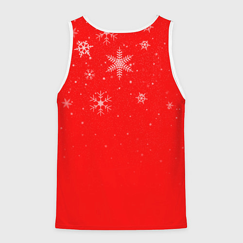 Мужская майка без рукавов Снеговик ждёт чуда / 3D-Белый – фото 2