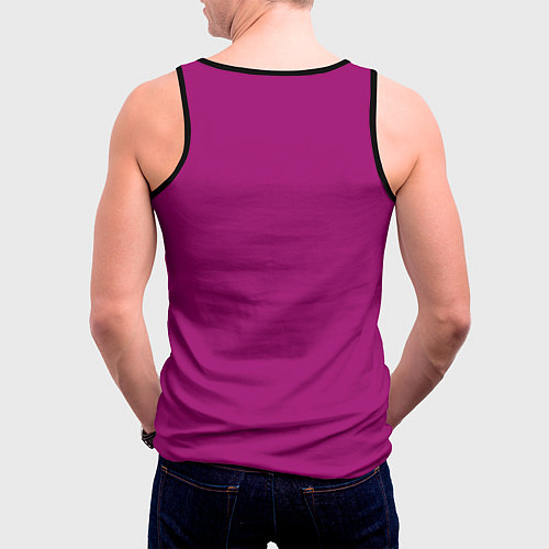 Мужская майка без рукавов Баклажановый радуга / 3D-Черный – фото 4